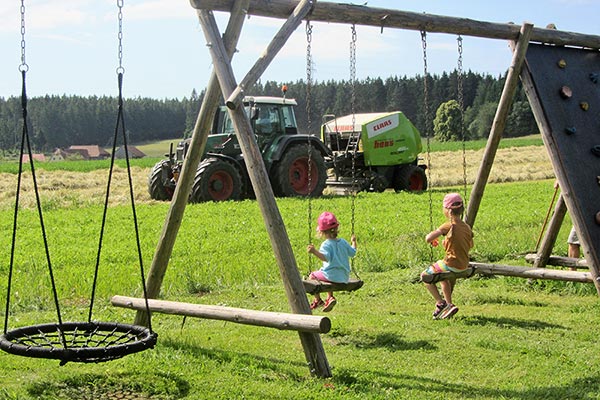 Dem Bauern bei der Arbeit zuschauen